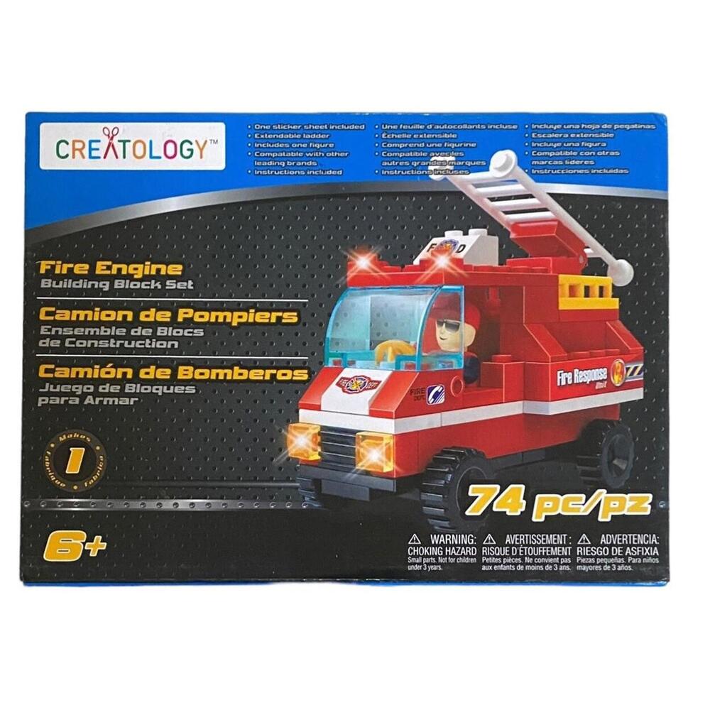 Creatology Fire Engine 74 Piece Building Block Set